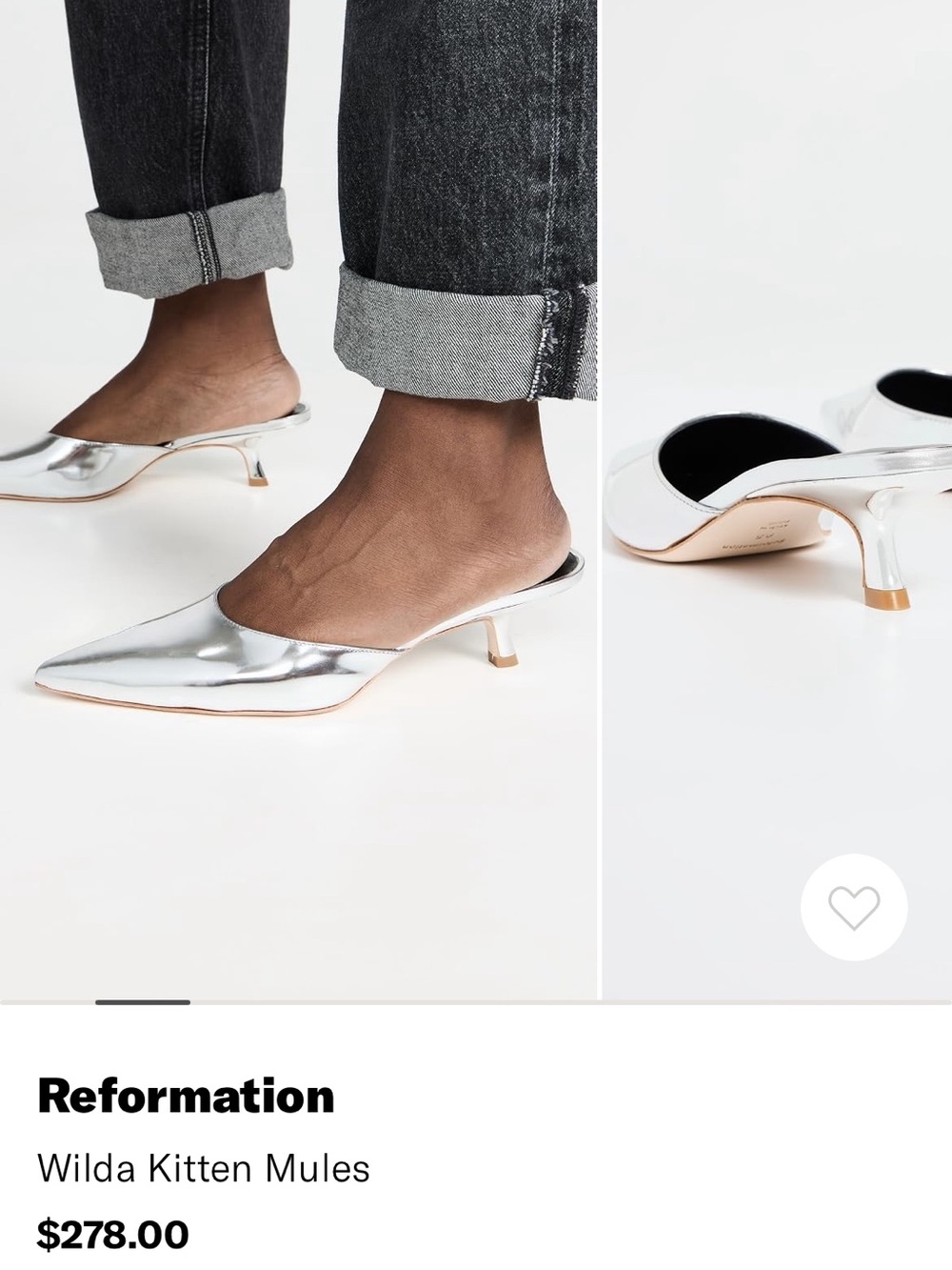 Reformation Wilda kitten mules